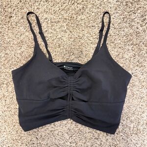 Athleta Black Ruched Sports Bra
